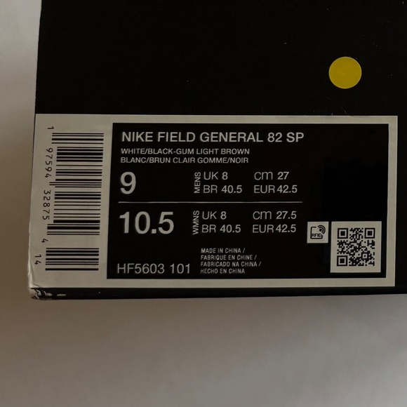 Nike Field General 82 SP, White/Black/Gum Light Brown, Men’s Size 9, New In Box - Picture 2 of 16